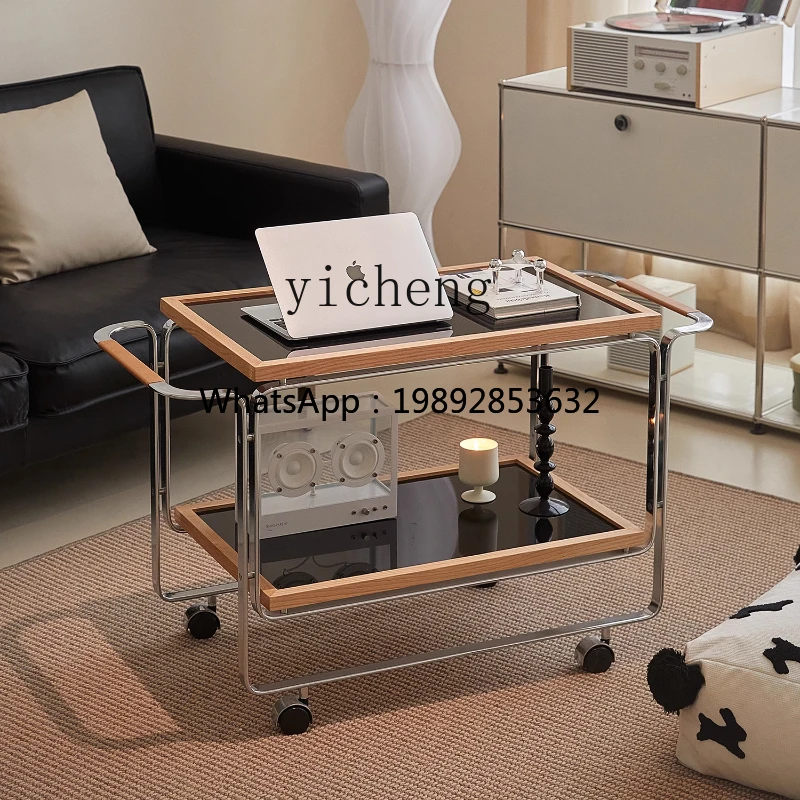 

DD solid wood sofa edge few home living room retro cart small coffee table rack