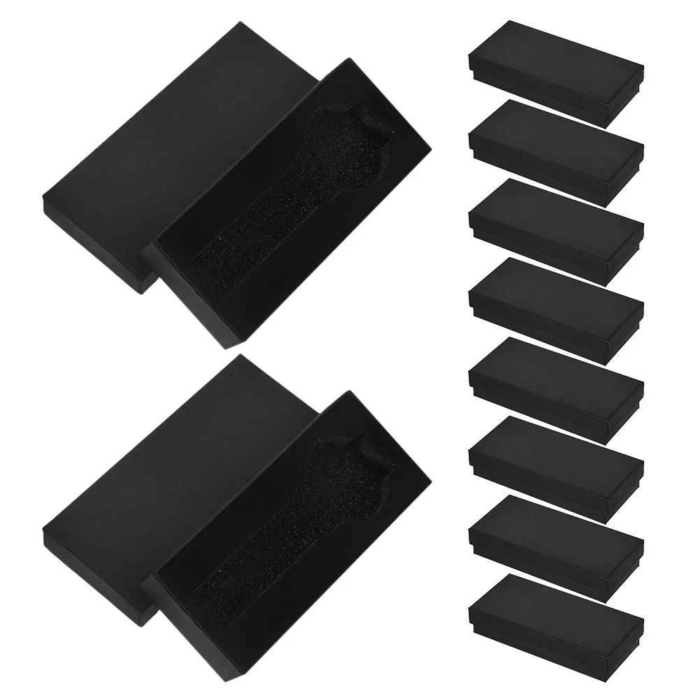

10pcs Watch Box Case Single Long Rectangular Black Storage Display Holder For Men Travel Jewelry Organizer Portable Packaging