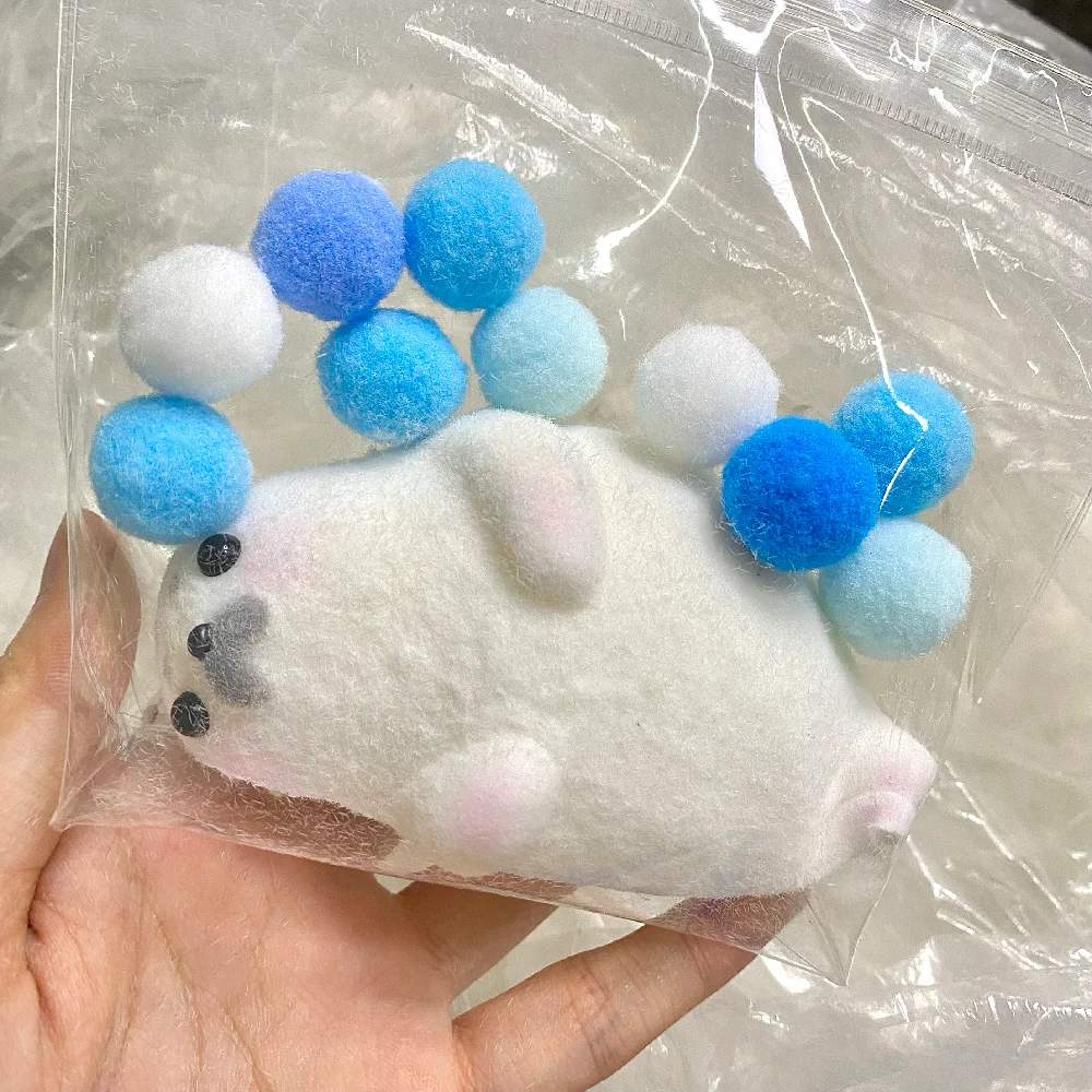 Fun Kawaii Handmade Silicone Soft Seal Flocked Plush Chick Cute Girl Birthday Kids Gift Pinching Fidget Fingertip Squishy Toy