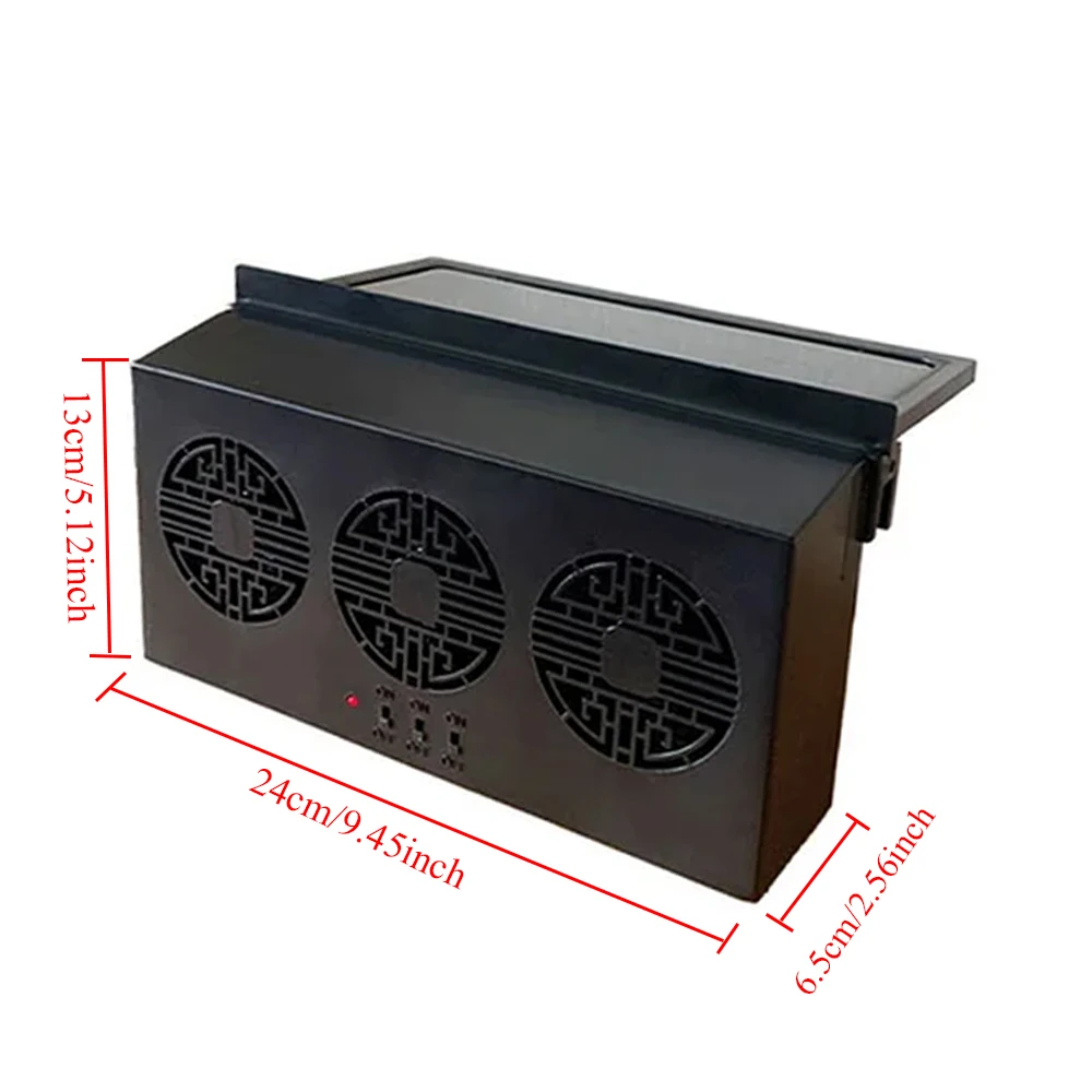 USB/Solar Powered Car Exhaust Fan Desuperheater Air Circulation Solar Front Rear Window Radiator Ventilator Cooling Fan