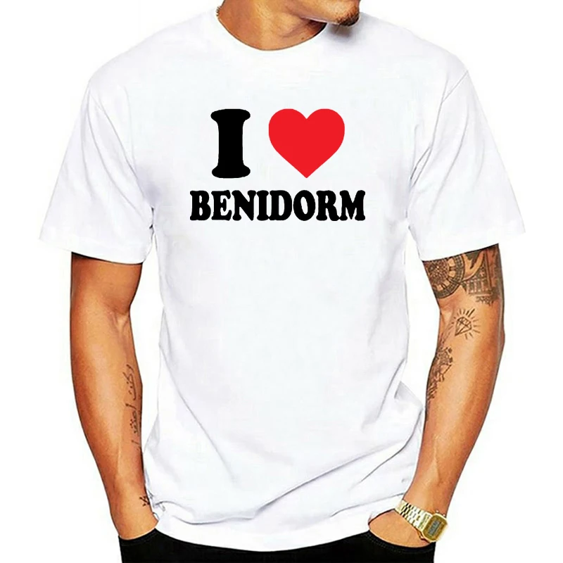 I Love Heart Benidorm T Shirt Mens Womens Lads Stag Holiday Hen Do Party Gift Print T-shirt,Hip Hop Tee Shirt,NEW ARRIVAL tees