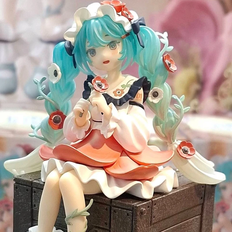 FURYU – bouchon de nouilles Hatsune Miku Original, fée des fleurs MIKU, jouets figurines de dessin animé pour cadeau, modèle d'ornements à collectionner, en Stock