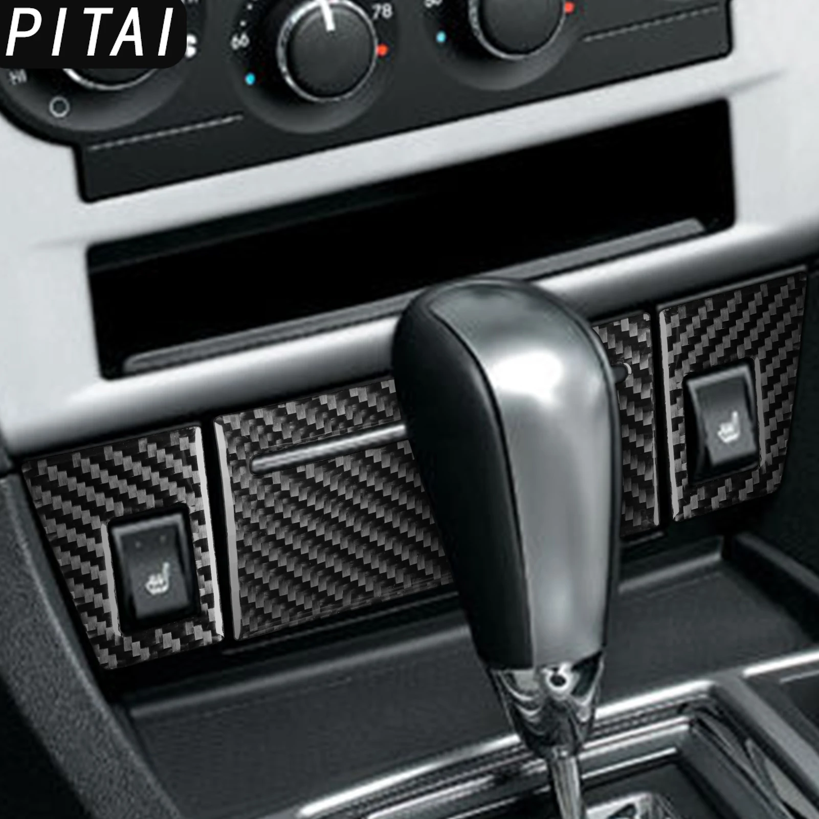For Chrysler 300 300C 2005 2006 2007 Carbon Fiber Ashtray Heated Panel Trim Strips Car Interior Accessories decoration Sticker