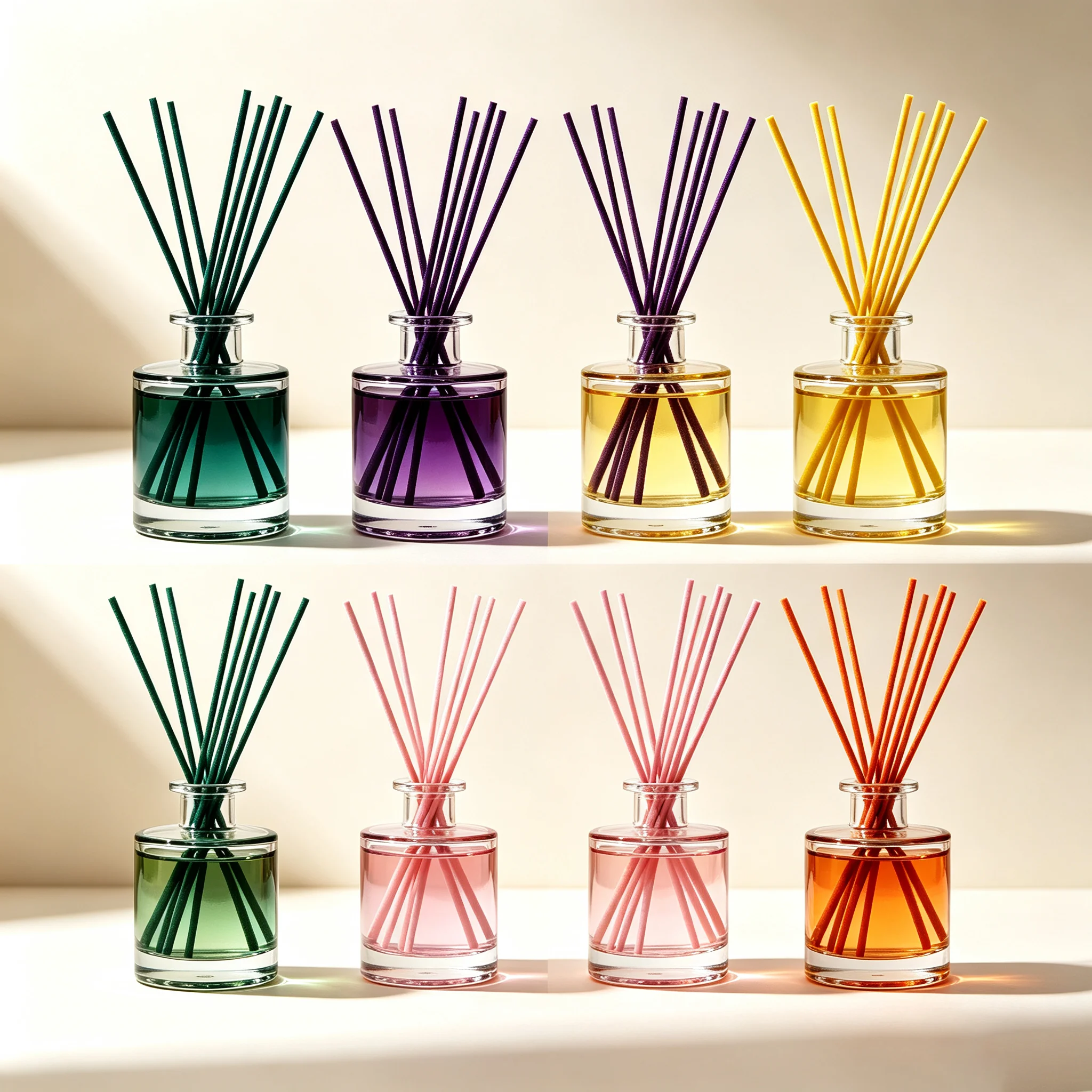 200Pcs Colorful Fiber Reed Diffuser Sticks Aroma Refill Volatile Rod for Essential Oil, Home Aromatherapy Air Freshener Decor