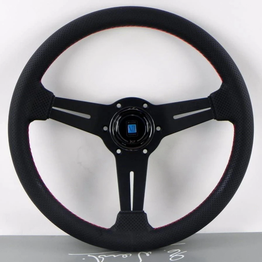 JDM 14Inch Racing NARDI Steering Wheel Universal Car Drift Suede Leather Steering Wheel Volantes For VW HONDA TOYOTA BMW Nissan