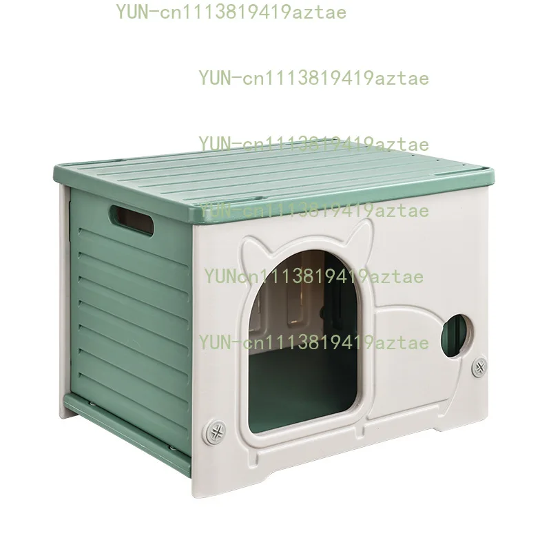 Outdoor Waterproof Plastic Cat House Semi-Enclosed Pet Villa for Small Dogs & Stray Cats