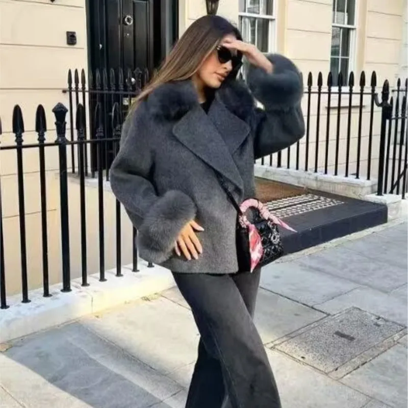 

Women Mao Collar Jacket Top Fashion Casual lapel Collar Long Sleeve Jackets Autumn/Winter Women's Coat Unique Tops