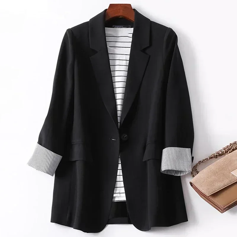 Autumn Elegant Women Work Blazer Fashion Solid Tops Suits Dating Holiday Loose Long Sleeve Outwears Coats Oversized Women Blazer