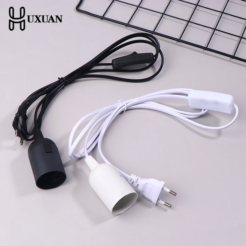 

EU Plug E27 220V Lamp Base Holder With ON/OFF Switch Power Cord Cables Hanging Pendant LED Light Fixture Lamp Bulb Socket Cord