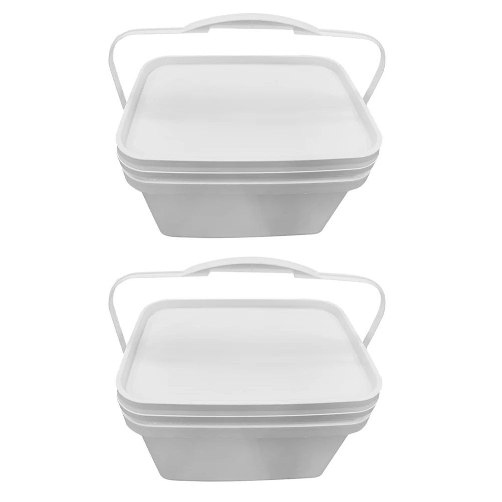 

2 Pcs Paint Bucket Empty Cans with Lids Portable Buckets for Painting Leftover Storage Container Pp