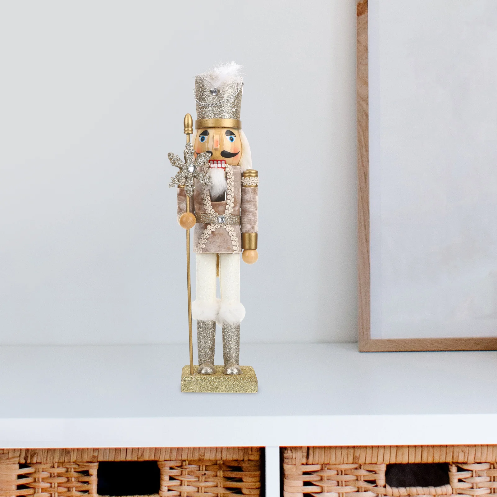 

Wooden Nutcracker Xmas Christmas Decor Party Gift Home Tabletop Decoration Tall Soldier Craft Indoor Ornament