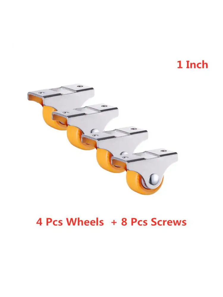 

(4 Packs) 1 Inch Furniture Linear Wheel Rigid Plastic Pp Silent Directional Fixed Small Caster Sliding Door Pulley