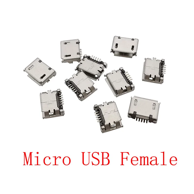 Micro USB Female Socket 5Pin SMD Micro USB Port Jack Plug Soldering Connector For Android Phone Charging Data Repair Replacement