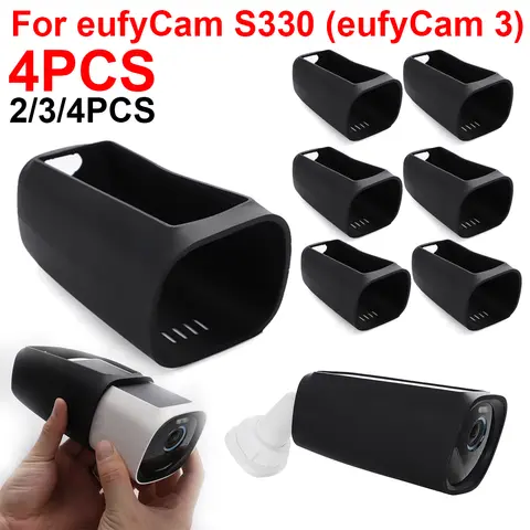 2/3/4Pcs Protective Skin Cover for Eufycam S330 Waterproof Silicone Security Camera Protective Case For EufyCam 3
