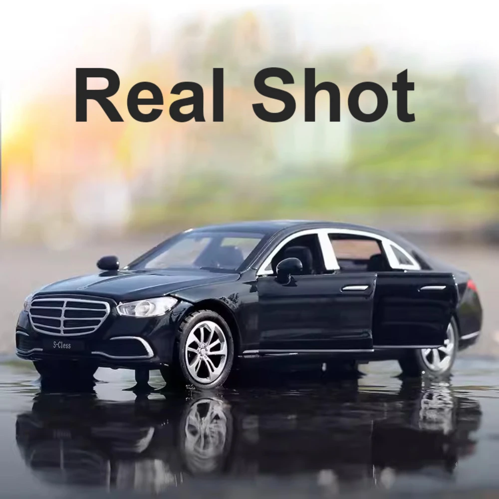 1/32 Scale S400L Toy Car Model Alloy Diecast Simulation Models with Sound Light Pull Back Vehicle Toys for Boys Birthday Gifts