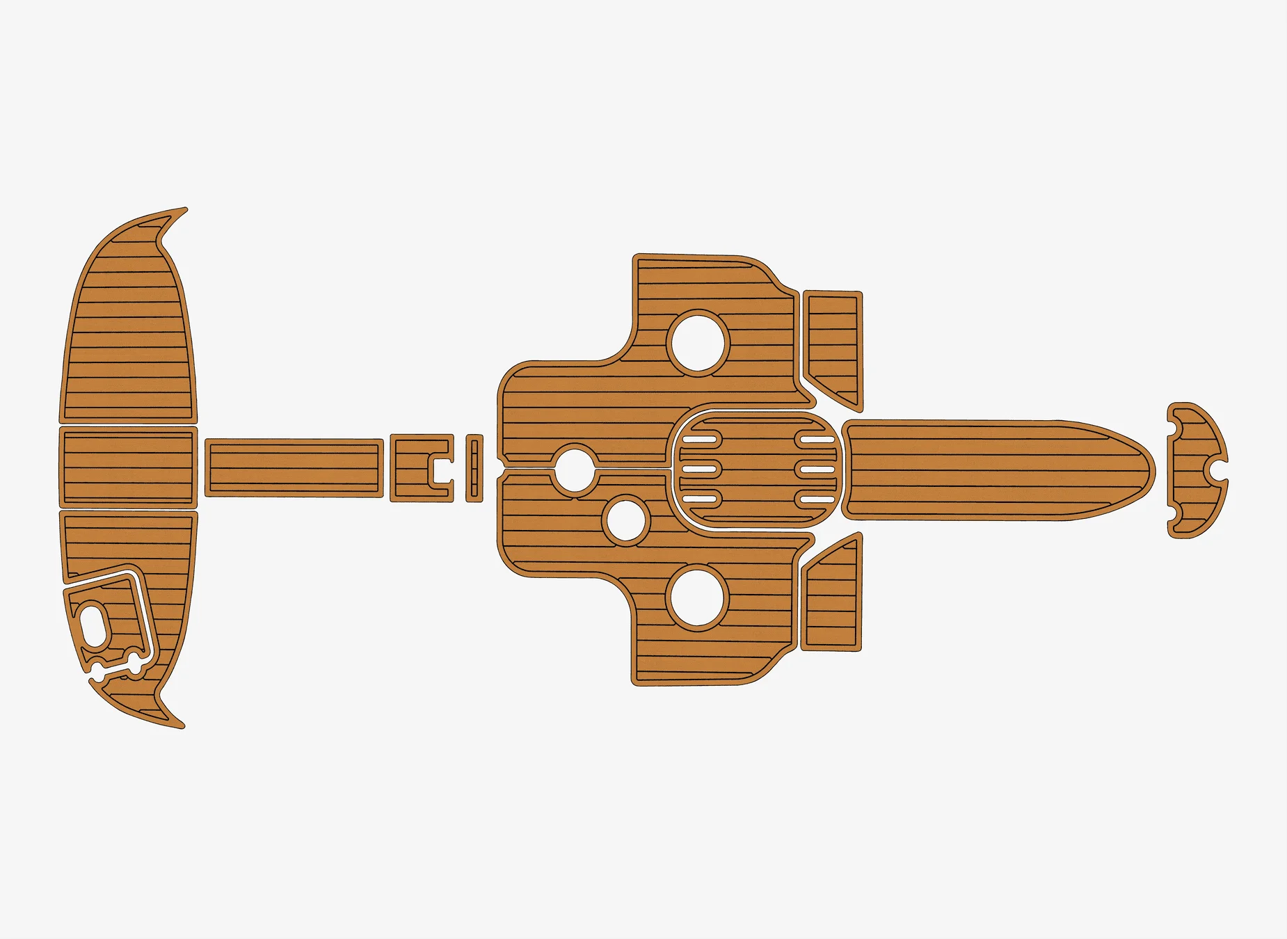 

Non-Slip Marine Deck Pad - 2004-2005 Four Winns H210 Self-Adhesive EVA faux Teak Boat Mat 6mm for Deck