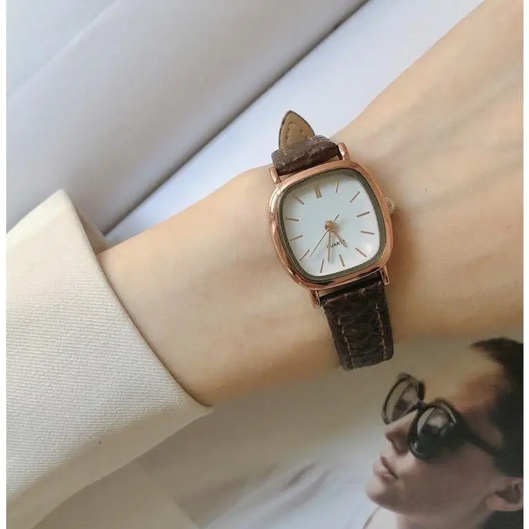 Woemn Watch Korean Thin Belt Simple Square Dial Stylish Digital Watch Jam Tangan Perempuan