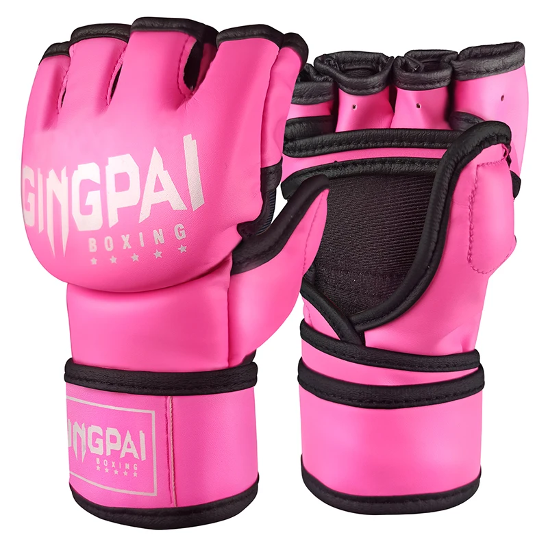 

Half Mitts MMA Gloves for Men Women,Fingerless Punching Heavy Bag with More Paddding Gloves for Kickboxing Sparring Muay Thai