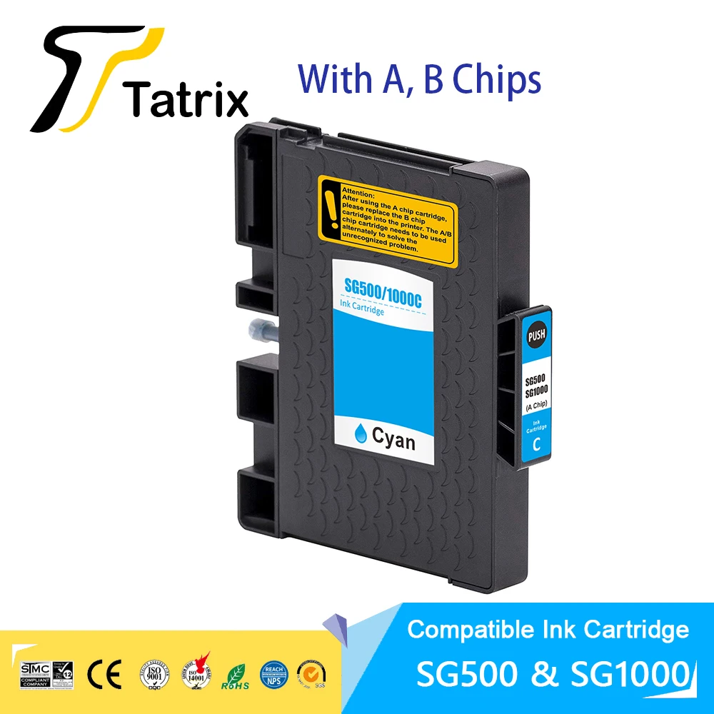 Kartrid Tinta Kompatibel Sublimasi Warna Tatrix SG500 SG1000 untuk Printer Sawgrass SG500 SG1000 dengan chip dan tinta