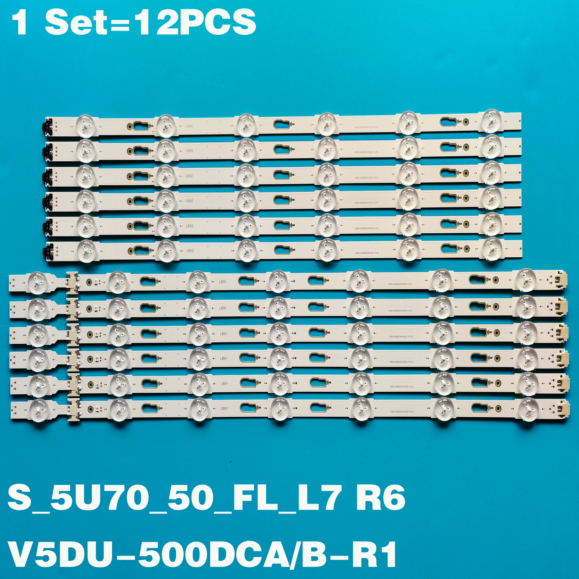 LEDบาร์ (12) สําหรับSamsung UE50JU6470U UE50JU6500 UE50MU6500 UN50JU7100 UN50MU6070 UN50MU6300 UN50JU6500 BN96-34796A 34795A 34709A