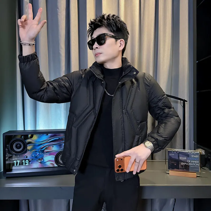 

Утепленная мужская хлопковая куртка XS, размер 55, теплая, с воротником-стойкой, приталенная, молодежная, повседневная, с наполнителем из полиэфирного волокна