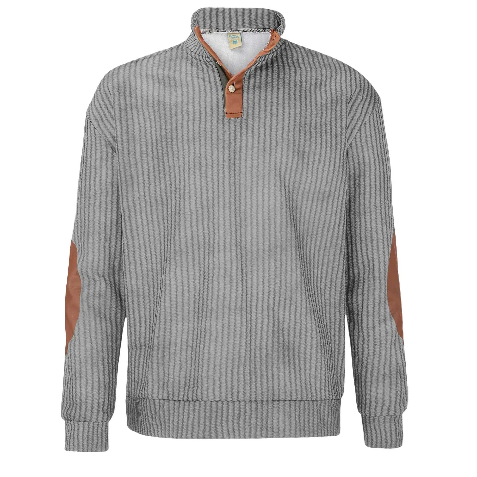 Sudadera Vintage con botones para hombre, ropa informal de gran tamaño, jersey de manga larga, Tops, Otoño, 2023