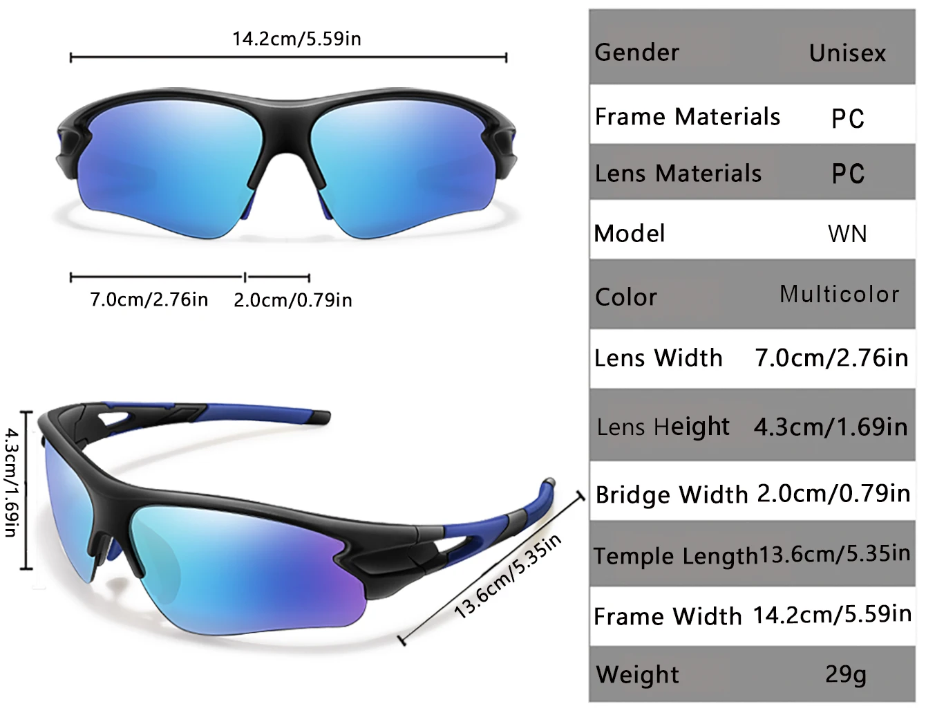 Marke Mode Frauen Männer Sonnenbrille Outdoor Sport Angeln Radfahren Laufen Fahren Brillen Frauen Mode Brille Komfortable Nase – Detail 3