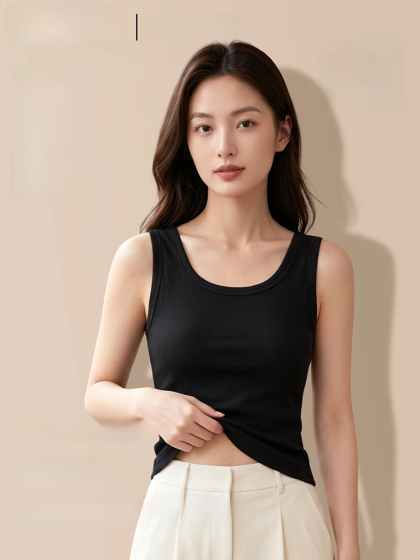 PLANDOO Women's Warmth Vest with Chest Pad Sleeveless Seamless Heating Inner Wear Base Top High Elasticity Glue Fiber Modal N...