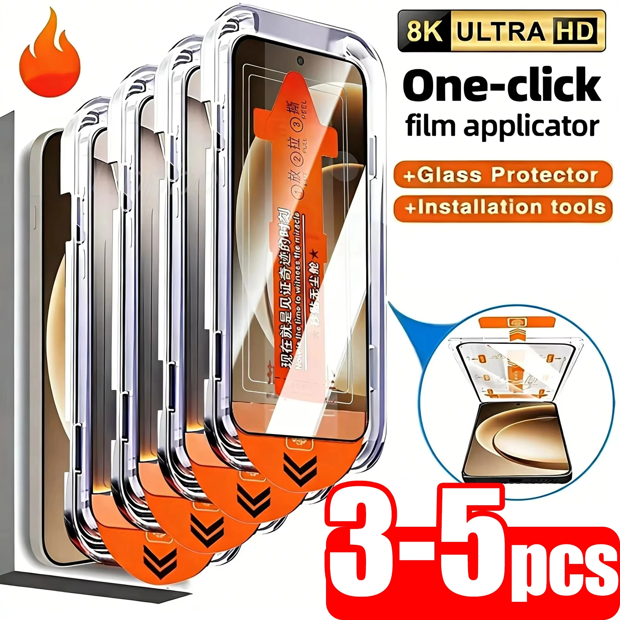 3-5Pcs Tempered Glass Screen Protector For Samsung A16 5G A26 A15 A25 A24 A23 A22 A21S A14 A13 A12 Film With Installation Box