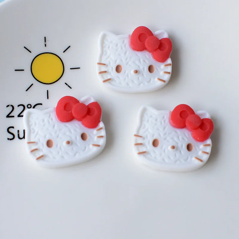 2/5pcs cute hello kitty biscuits cartoon resin flatback diy kawaii resin accessories crafts materials scrapbooking embellishment