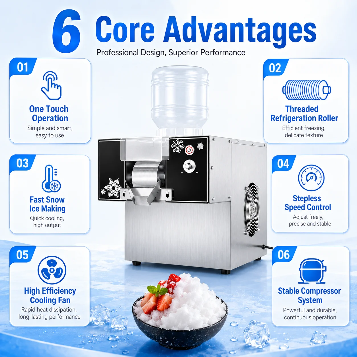 Snow Ice Cream Machine Snow Ice Shaver Machine Europen Snow Flake Ice Machine Korea Bingsu Machine Snowflake Ice Shaving Device