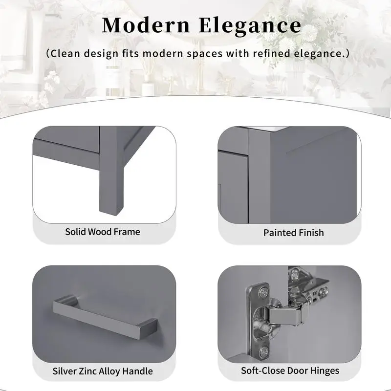 زينة حمام مقاس 48 بوصة مع حوض سفلي، وخزانة تخزين، وأبواب مغلقة ناعمة، وأدراج مقسمة، ورف باب مزدوج الطبقة #5