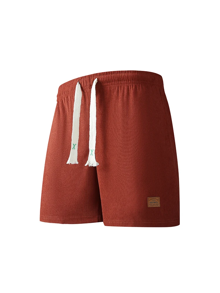 

Youth Large Size Corduroy orts Men Summer Thin Faion Loose Sports Casual Five-Point Middle Pants Straight Leg Elastic Waist