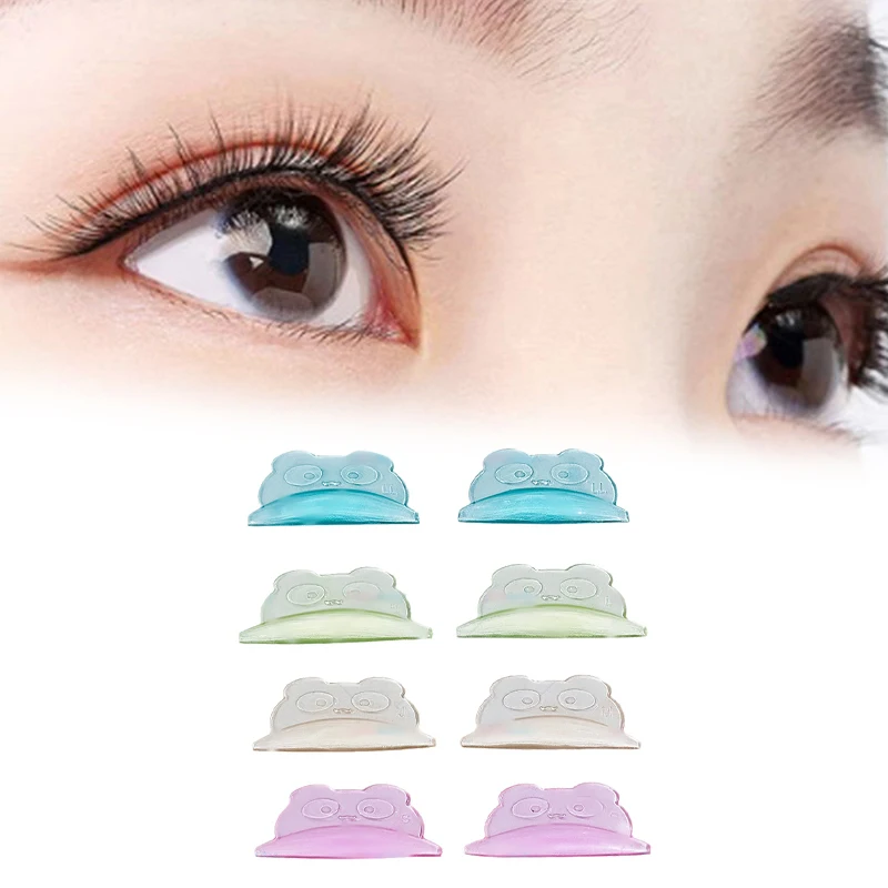 4 คู่ฟรีกาวซิลิโคน Eyelash Perm Rod Sticky Lash Lift Shield ยก 3D Eyelash Curler อุปกรณ์เสริมเครื่องมือแต่งหน้าสําหรับผู้หญิง