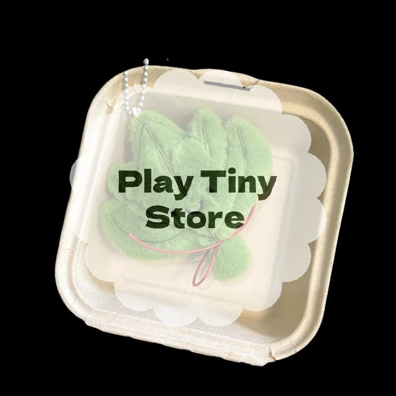 Pendentif en peluche feuille de Pomelo vert de dessin animé, pour dissiper la mauvaise chance, maison, chambre à coucher, voiture, porte-clés, sac à dos, décoration, cadeaux