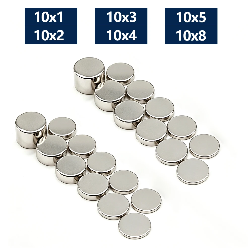 10x2 10x3 10x5mm N35 Round Neodymium Magnet Disc Powerful Permanent NdFeB Magnets for Fridge Stickers, DIY Craft, Home Office