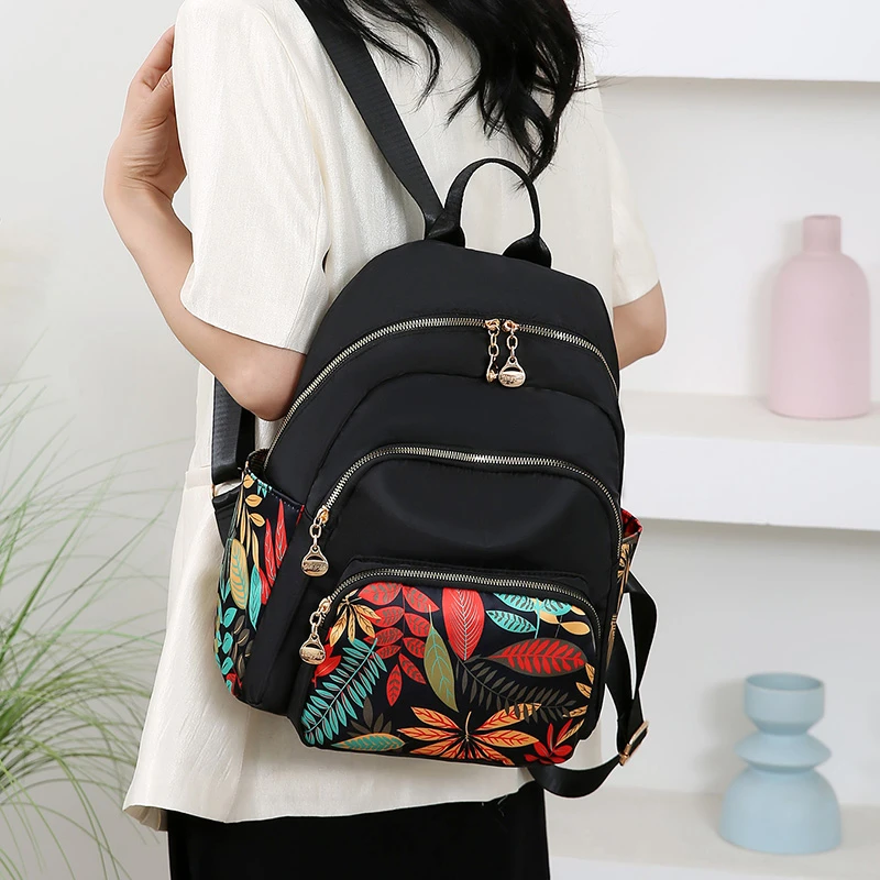 

Zipper Nylon Large Capacity Backpacks 2025 High Quality Sweet School Bags Fashion Softback Interior Compartment Backpacks