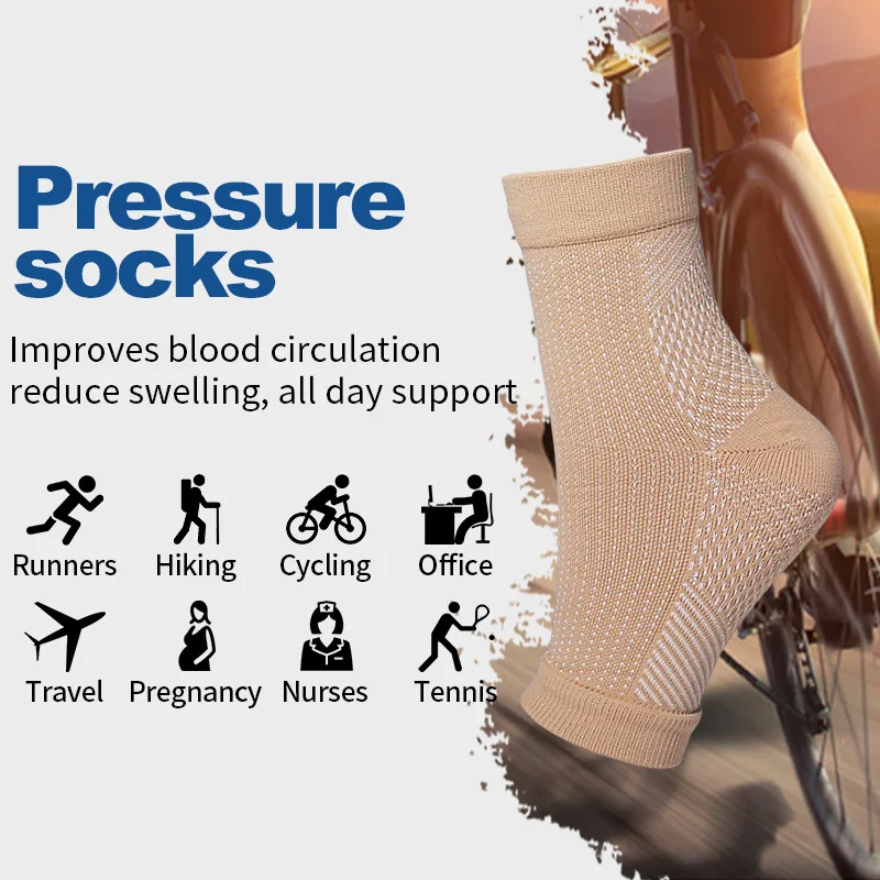1/2/3Pairs Knitted breathable Ankle Support Brace Achilles Tendonitis Joint Pain Arch Support Foot Bandage Compression Sleeves