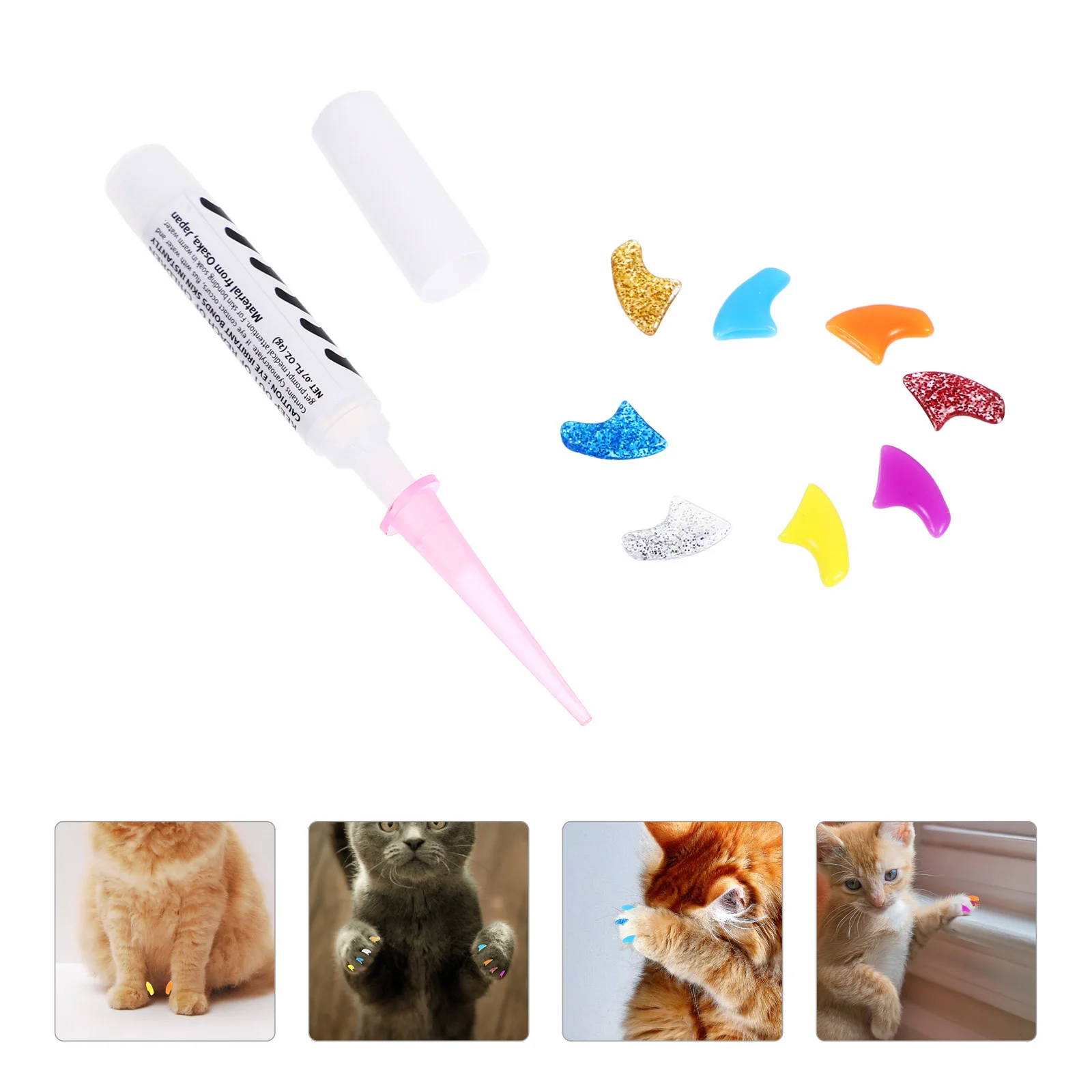 

160Pcs Pet Nail Cap Kit Cat Claw Covers Various Colors Easy to Use Prevent Scratching and Injury Cat Nail Cap Kitten Claw Caps