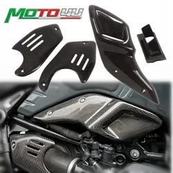 Carbon Fiber Motorcycle Intake Shorter Pipe Cover Side Protector Heat-shield Decorator For BMW R NINE T NINET RNINET 2015-2022