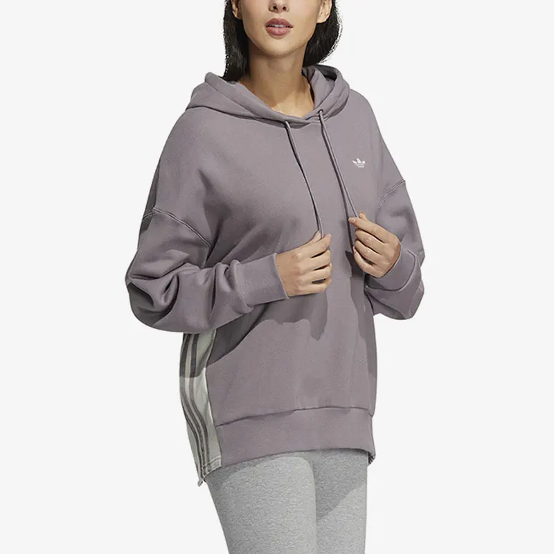

Adidas Official Genuine Three Stripes Women's Casual Button-Up Hooded Sweatshirt IC8123
