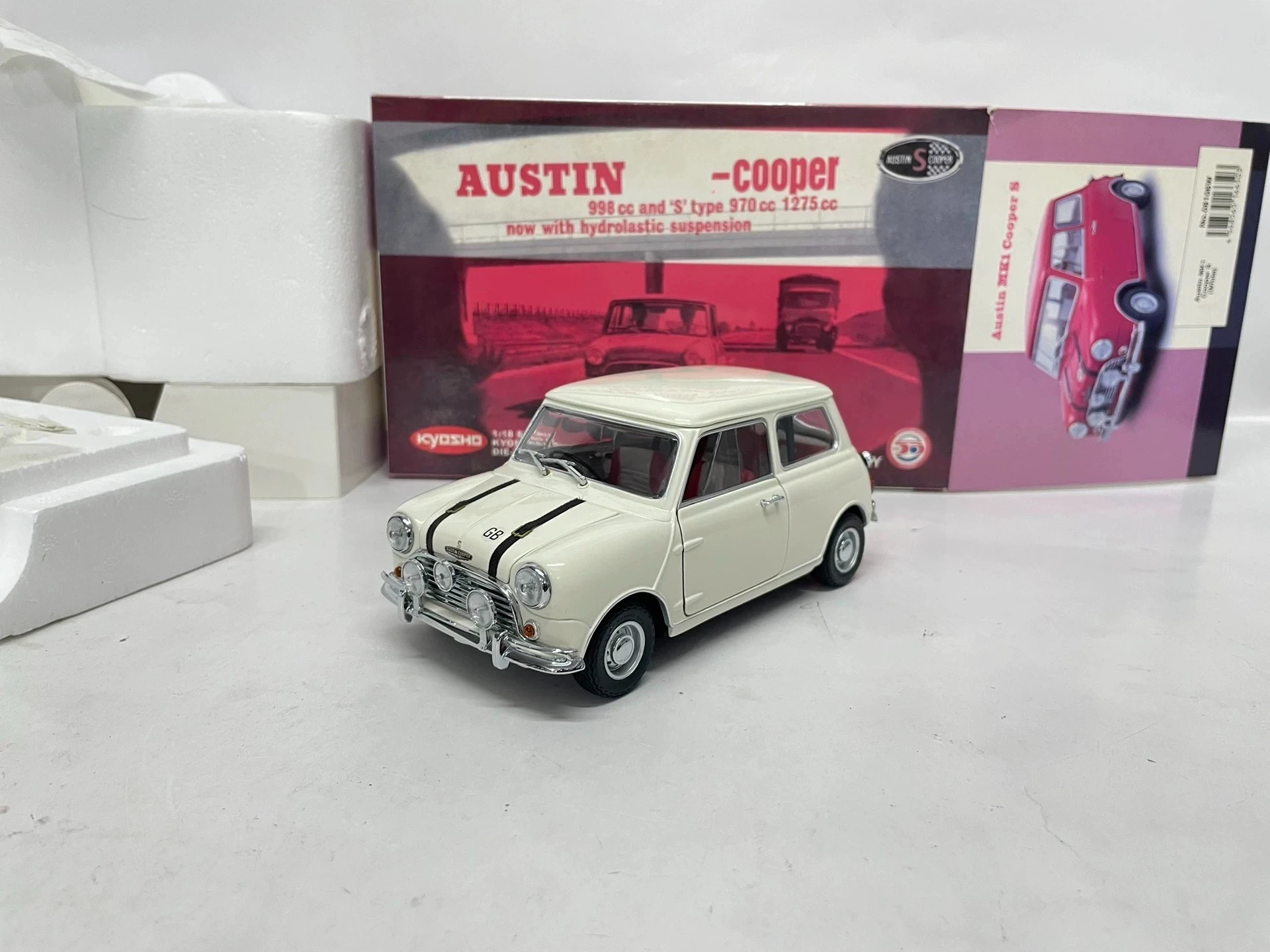 

Металлическая статическая модель автомобиля Kyosho 1:18 Cooper S 1275S, белая, имитационная, лимитированная серия, подарок