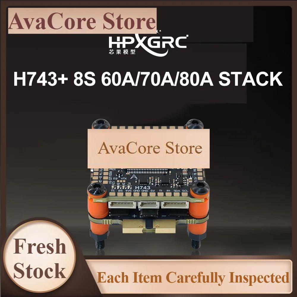 AvaCoreHPXGRC H743 Flight Controller ICM42688P With 60A/70A/80A 4in1 Brushless ESC Stack 30.5x30.5mm for For FPV Freestyle Racin