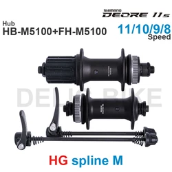 SHIMANO DEORE M5130 HUB  Front Hub HB-M5100  Rear FREEHUB  FH-M5100 HG spline M 8 9 10 11 speed Quick release Original Parts