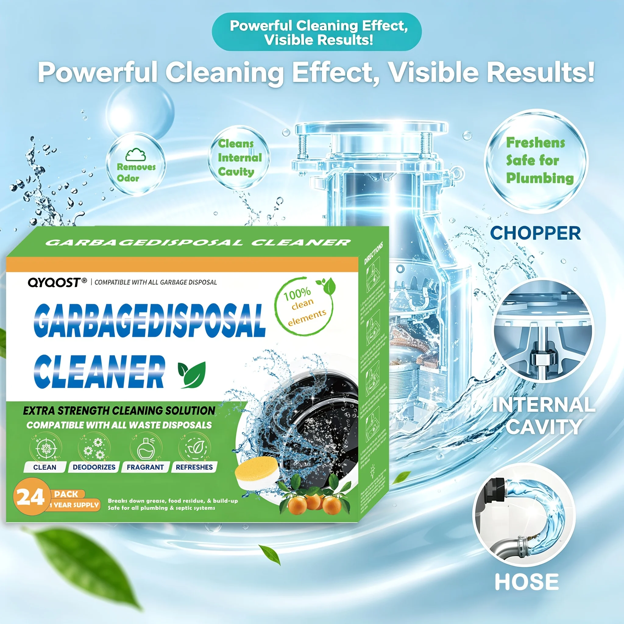 Garbage Garbage Disposal Cleaner And Deodorizer Tablets - 24 Pack, Foaming Sink Drain Cleaner & Odor Eliminator, Fresh Citrus Scent, 1 Year Kitchen Cleaning Supply - Aliexpress Deal