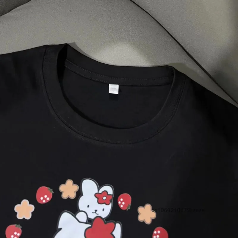 Sanurgente-T-shirt en pur coton imprimé Hello Kitty pour filles, haut court, joli t-shirt Y2k, design de niche, version coréenne, doux, nouvelle chemise, 2024