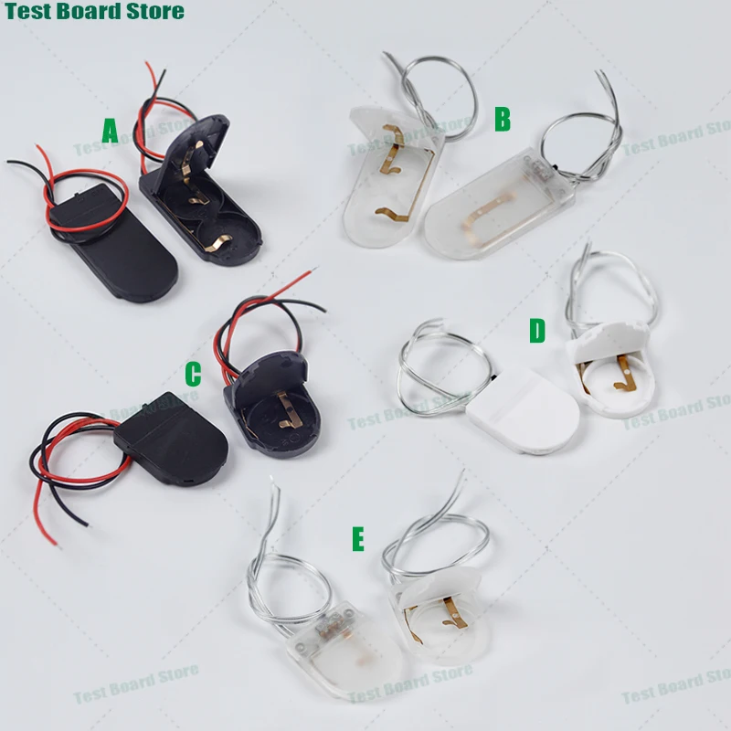 1 piece single slot double slot CR2032 button coin battery holder shell cover with switch leads 3V/6V battery box