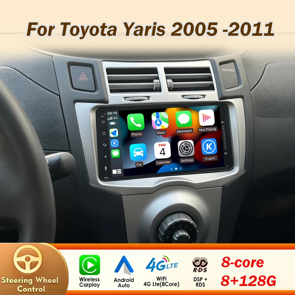 7inch Car Radio For Toyota Yaris 2005 2006 2007 2008 2009 2010 2011 Android Auto Video Player GPS Navigation 4G WIFI 2din DVD