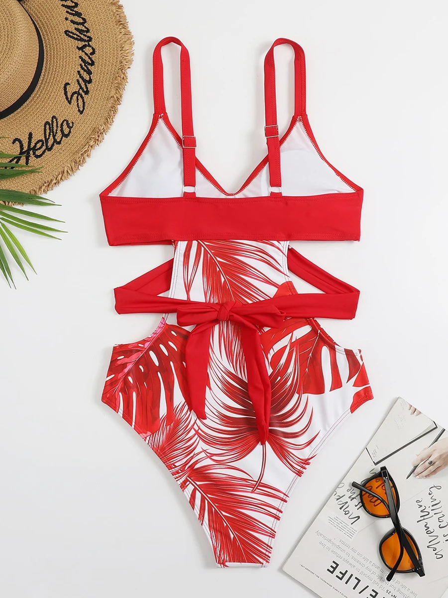 2026 Front Cross Swimsuit Women One Piece Bandage Sexy Swimwear Female Beachwear Bathers Bathing Swimming Swim Suit Bodysuit view 6