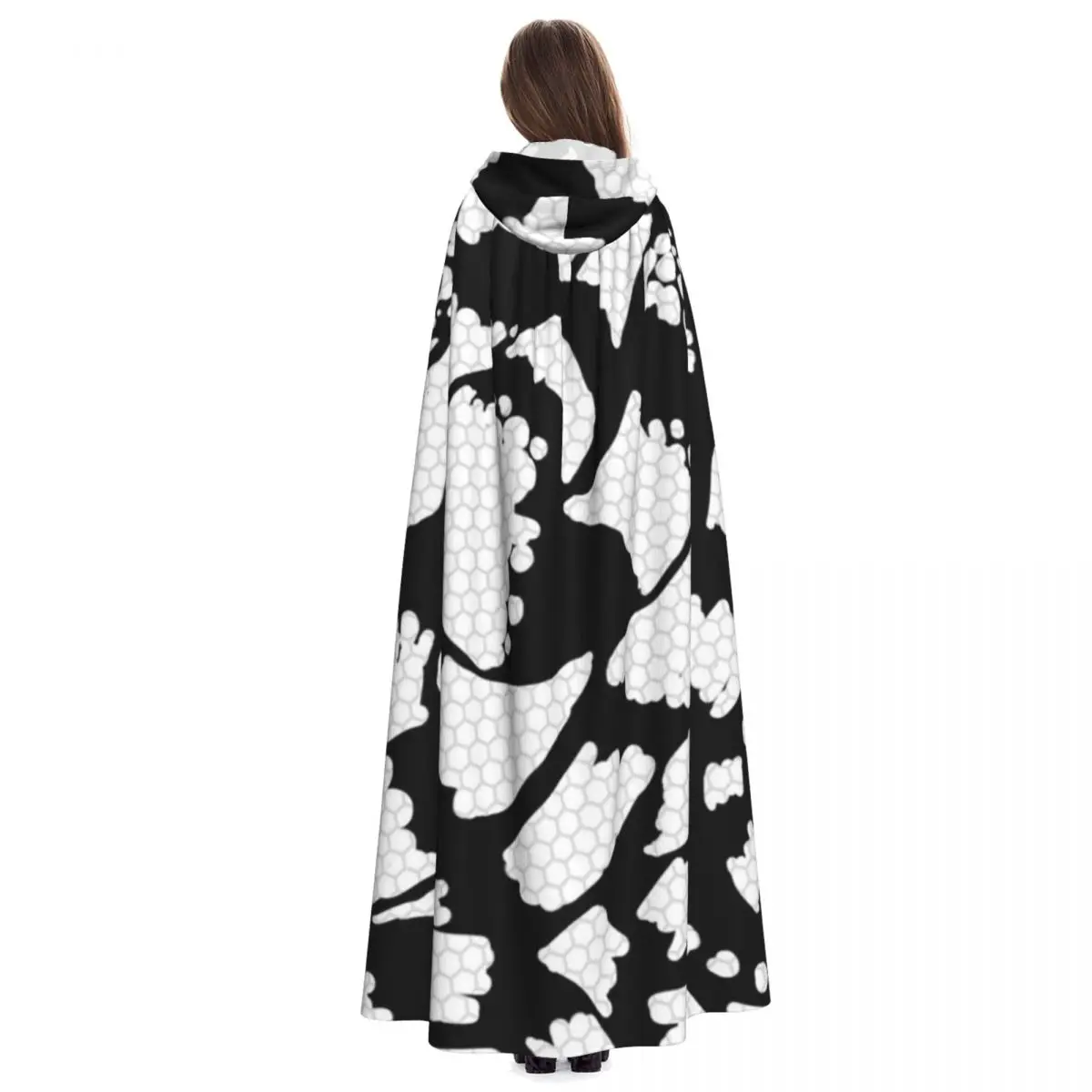 Mantello lungo con cappuccio modello Bandy Costume medievale da strega Mantello cosplay HalloweenParty Adulto unisex